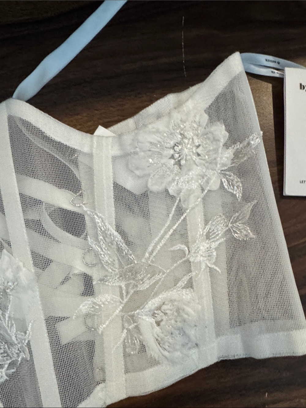 Watters White Floral Embroidered Corset - Picture 3 of 5